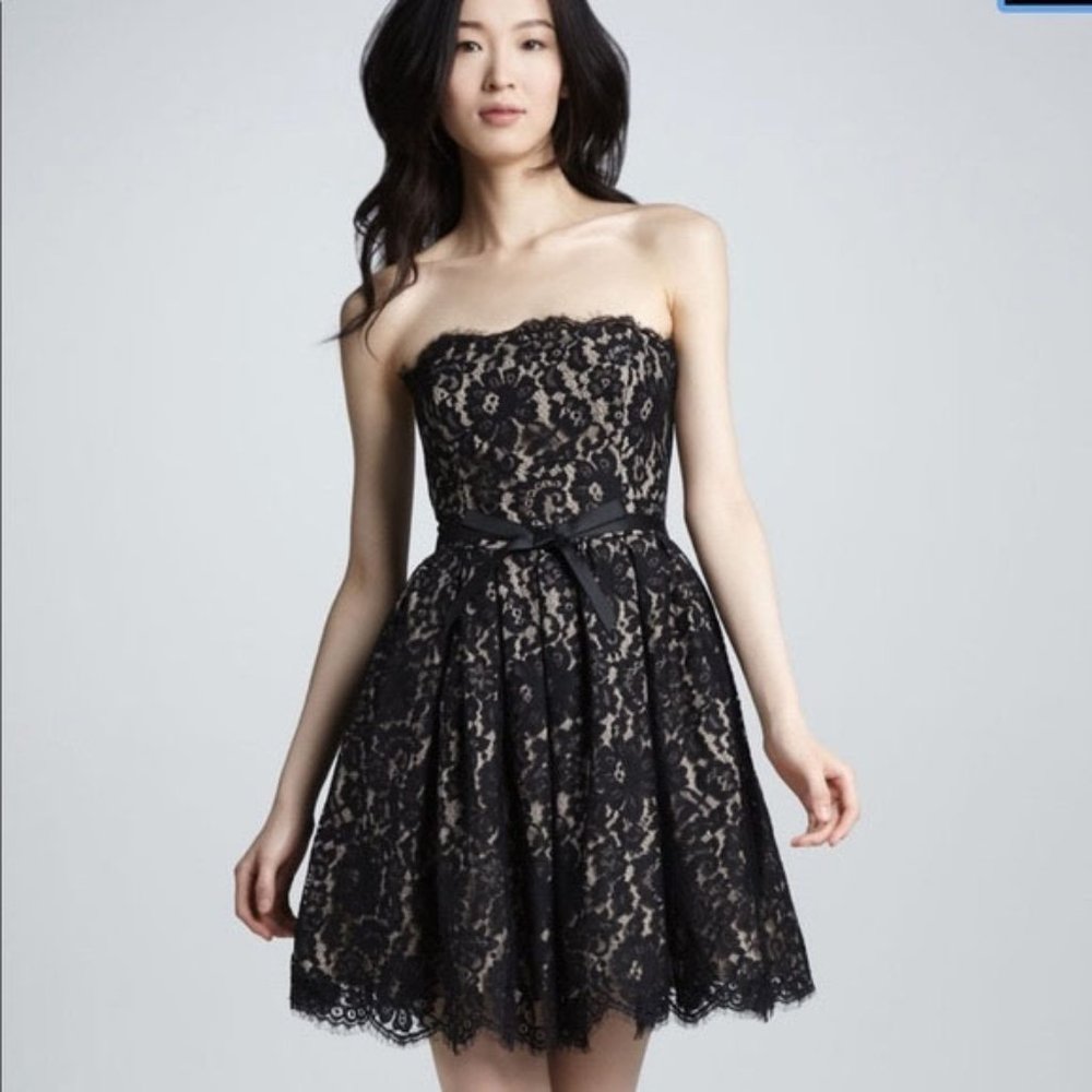 Neiman Marcus for Target Dress by Robert Rodriguez Black Lace Strapless …